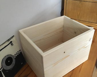 Record storage box 7” inch handmade reclaimed single case 120 sleeves