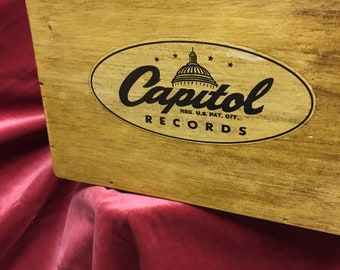 Vinyl record storage box 7 inch singles case CAPITOL label