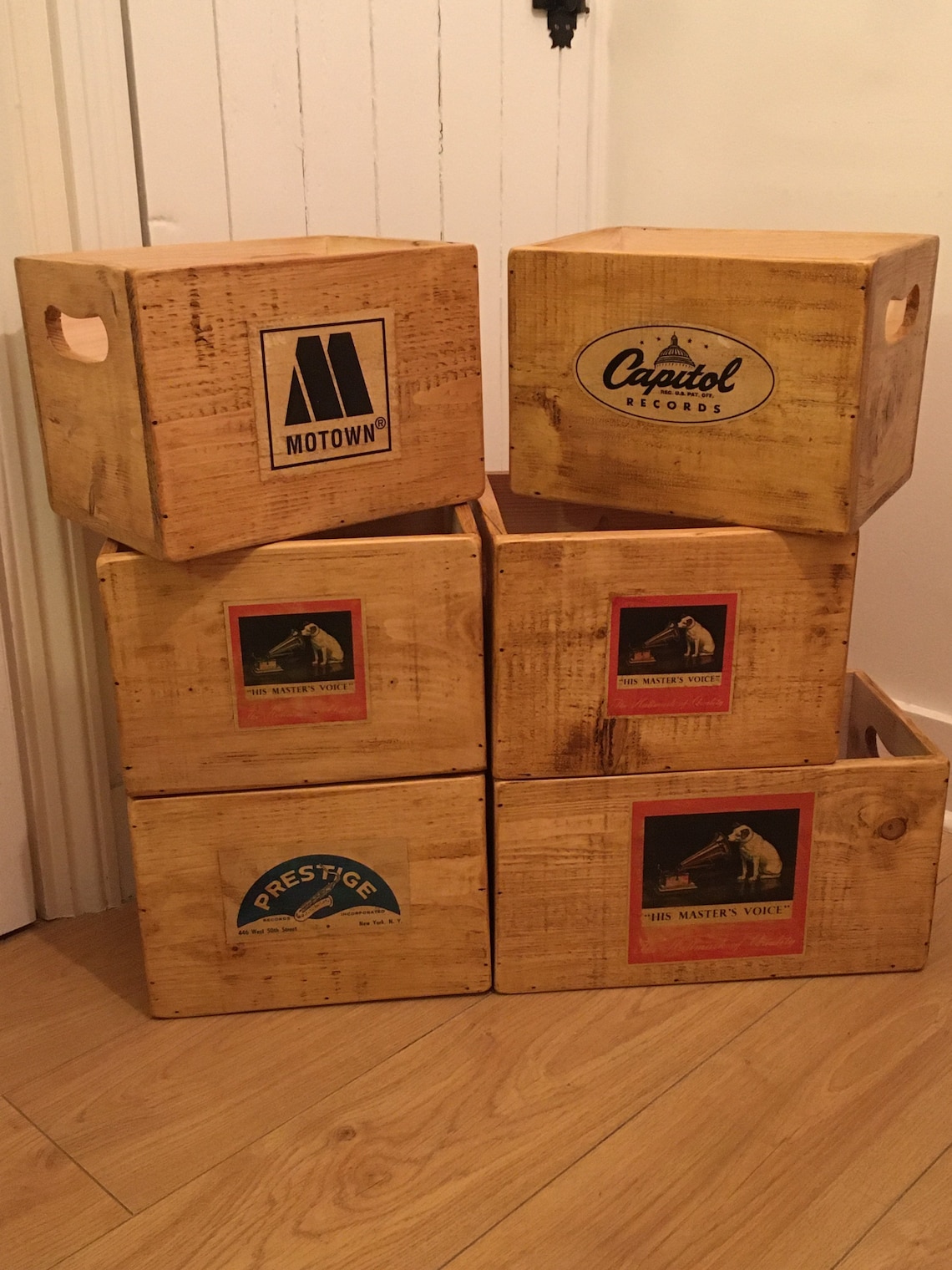 Vinyl record storage box 7 inch singles case CAPITAL label Etsy