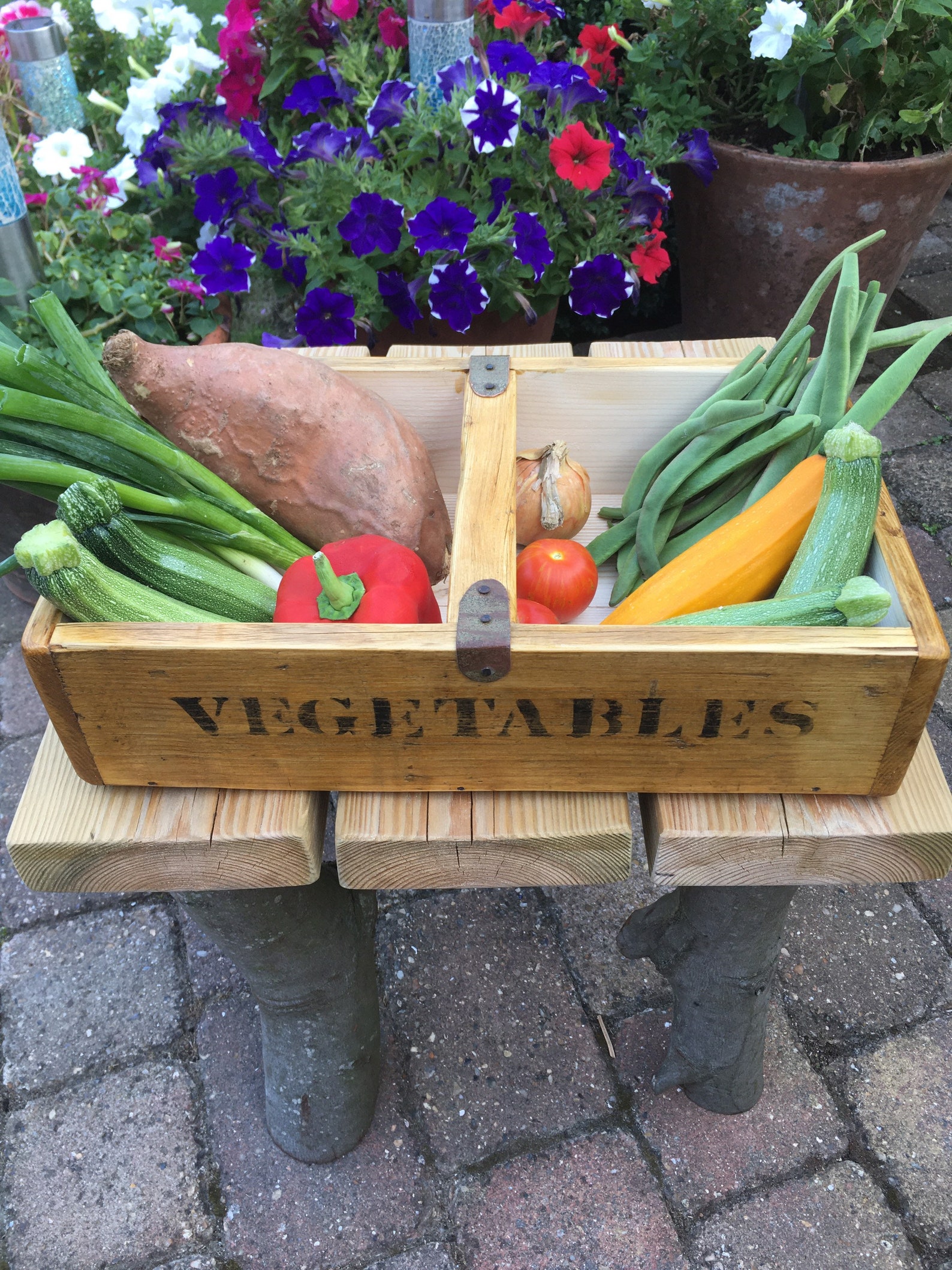 Vegetable trug Vintage style veg box tray personalised gift. Etsy