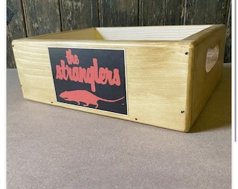 Vintage style record storage box for 7 inch singles STRANGLERS label