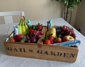 Sussex trug Vintage style veg & fruit box tray personalised gift. Unique gift present