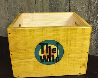 Vinyl record storage box 7 inch singles case WHO label