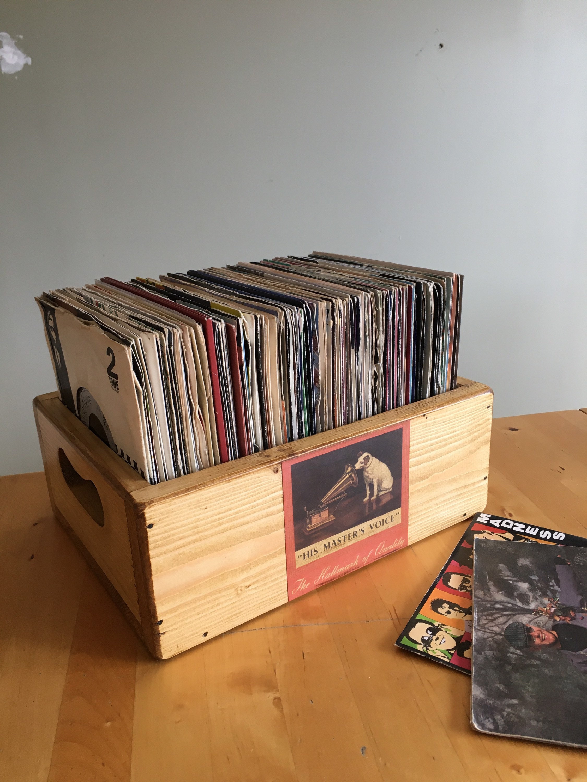 Vinyl Record Crate HMV 120 Sleeves 7 Inch Singles Storage - Etsy