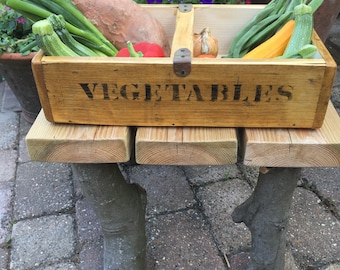 Gardening trug , Vintage style vegetable trug made in SUSSEX . Gardeners gift