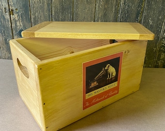 Record storage 7 inch Singles vinyl pine box case