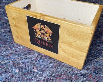 Record storage box 7 inch singles 160sleeves case Queen label