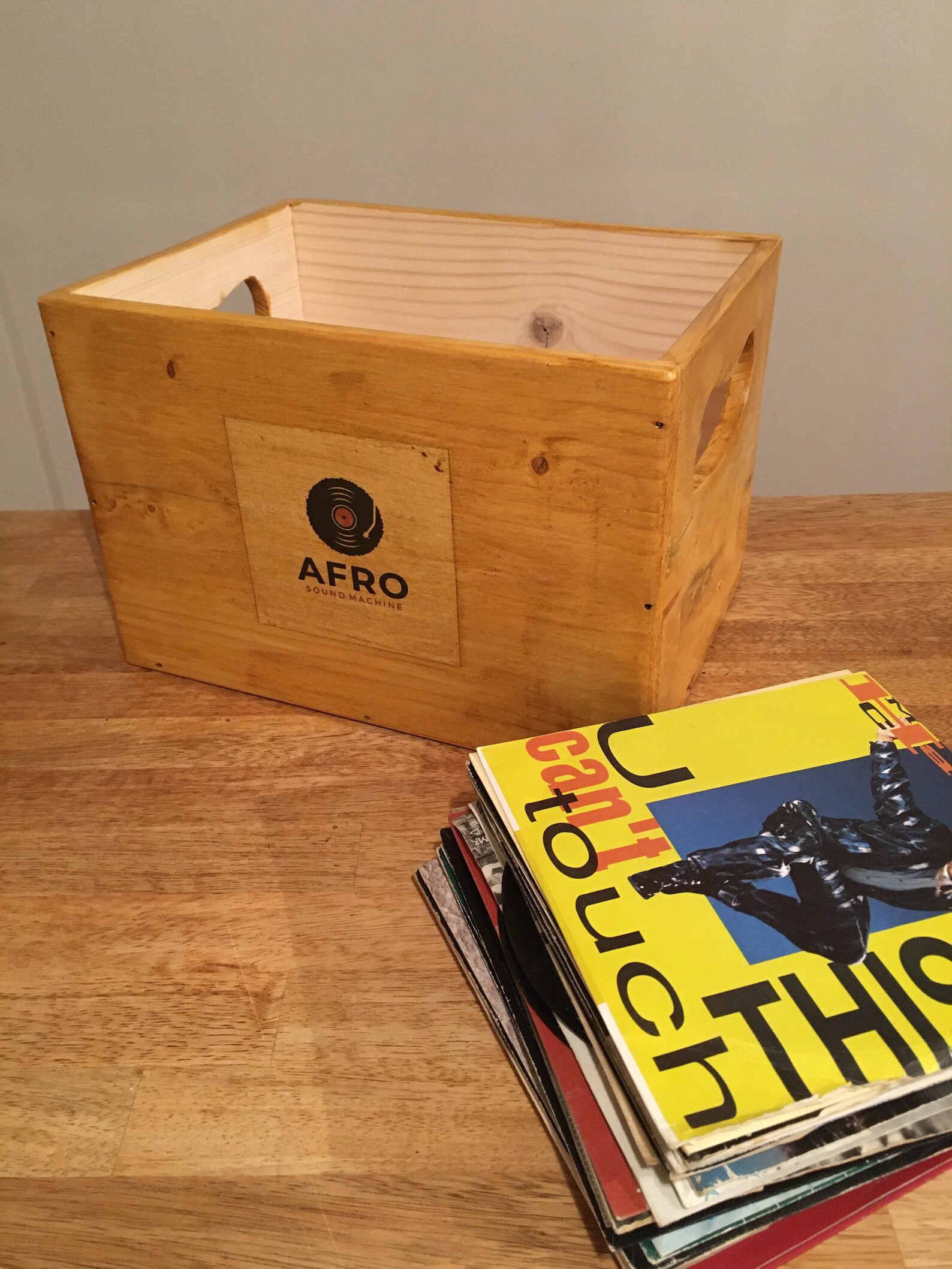 Vinyl record storage box 7 inch singles case pine box Etsy