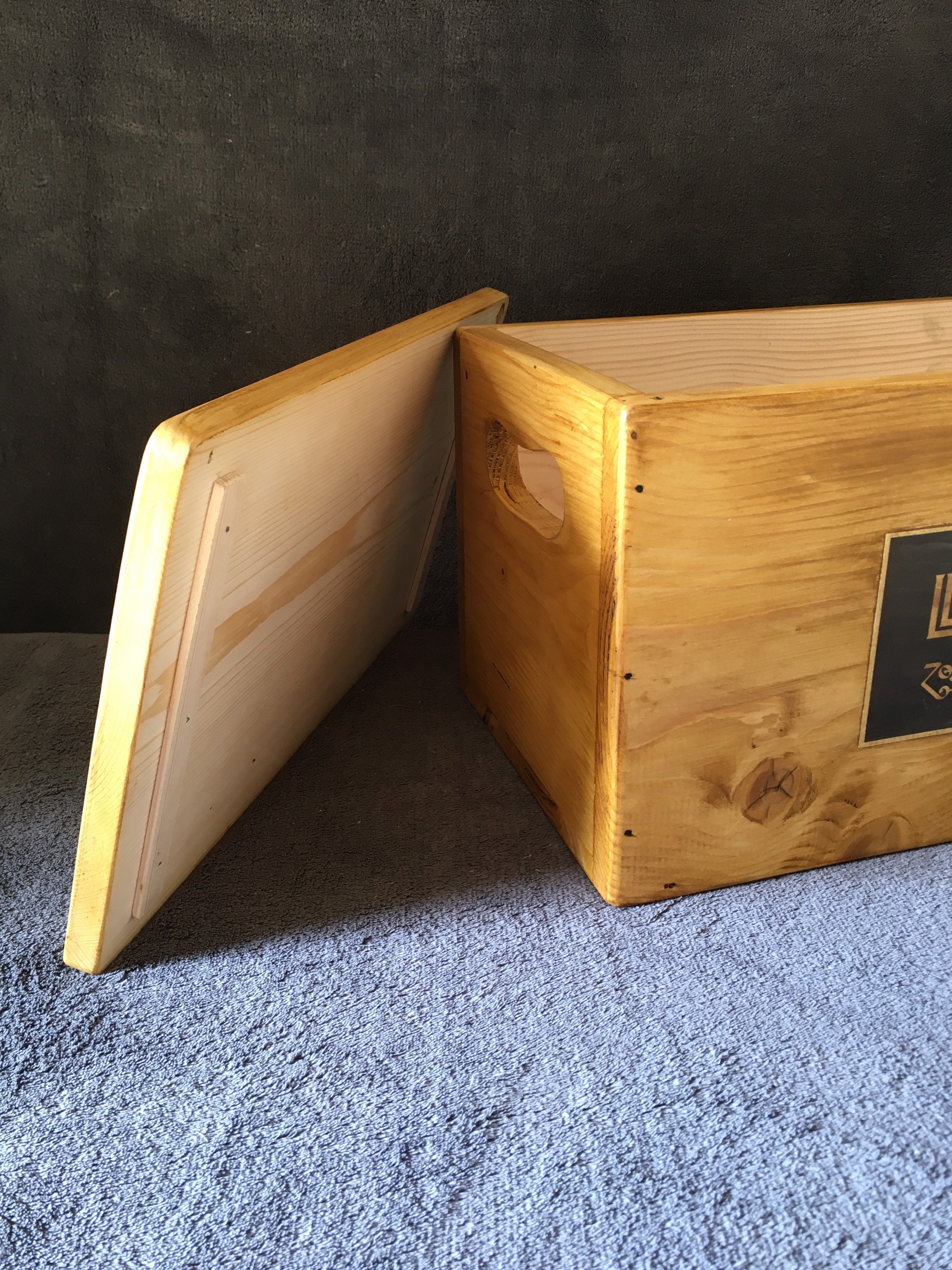Vintage Style Record Box With Lid 7” Vinyl Storage HMV Label
