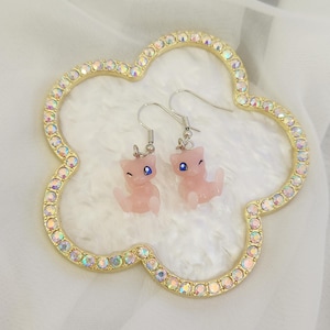 PKMN Boucles d&#39;oreilles pendantes créatures roses mystiques