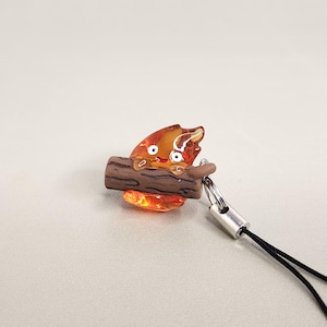 Cute Fire Demon keychain charm kawaii valentines gift