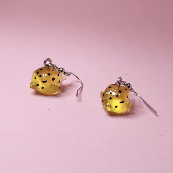 Boxfish trunkfish Earrings marine biology sea life valentines day gift