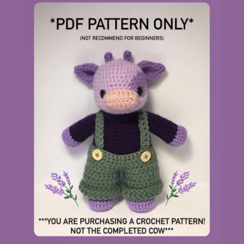 lavender cow crochet pattern image 1