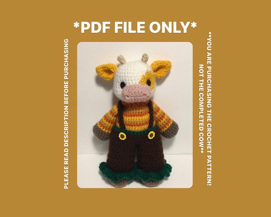 30 Sunflower Cow Crochet Patterns to Bring Rustic Farm Charm to Your Home 34 Sunflower Cow Crochet Pattern