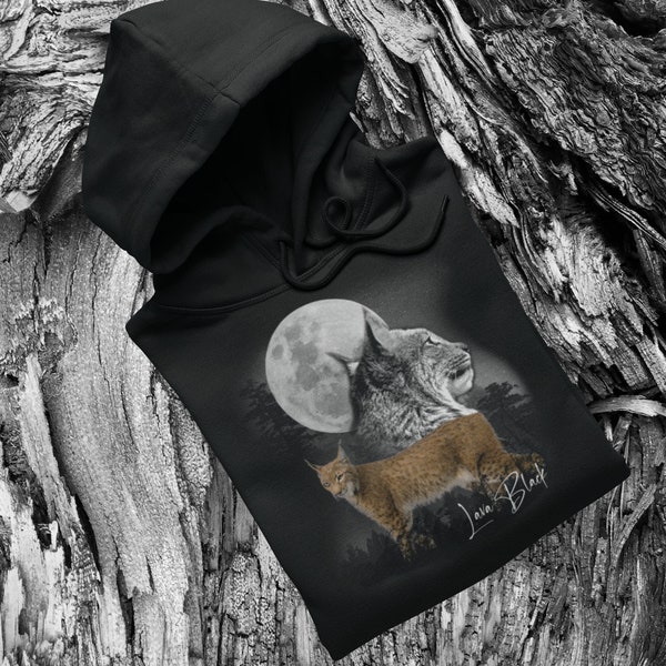 Luchs Hoodie, Rotluchs Hoodie, Luchs Grafik, Luchs Illustration, Rotluchs Wildtier Hoodie, Luchs Grafik,  Geschenk für Sie, Geschenk für Ihn