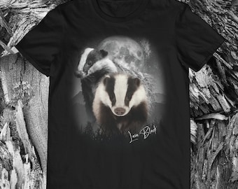 Badger tshirt, badger shirt, wildlife shirt, badger gift, badger lover gift, British badger, badger illustration, animal lover