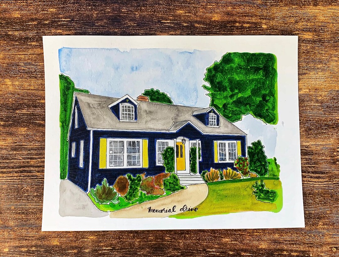 House Watercolor Portrait, Watercolor House Painting, Custom Watercolor