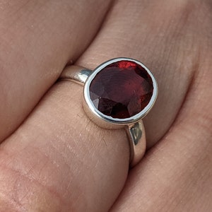Natural Hessonite (Gomedh) Gemstone Silver Ring | 3-10ct Certified Vedic Astrology January Birthstone | Rahu-Ketu Dosh Confidence Stability