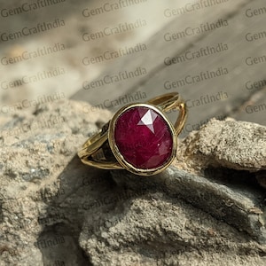 Certified 3-10ct Natural Ruby (Manik) Gemstone Panchdhatu Ring | Integrity, Power, Royalty, Good fortune and Protection | Sun Surya Remedy