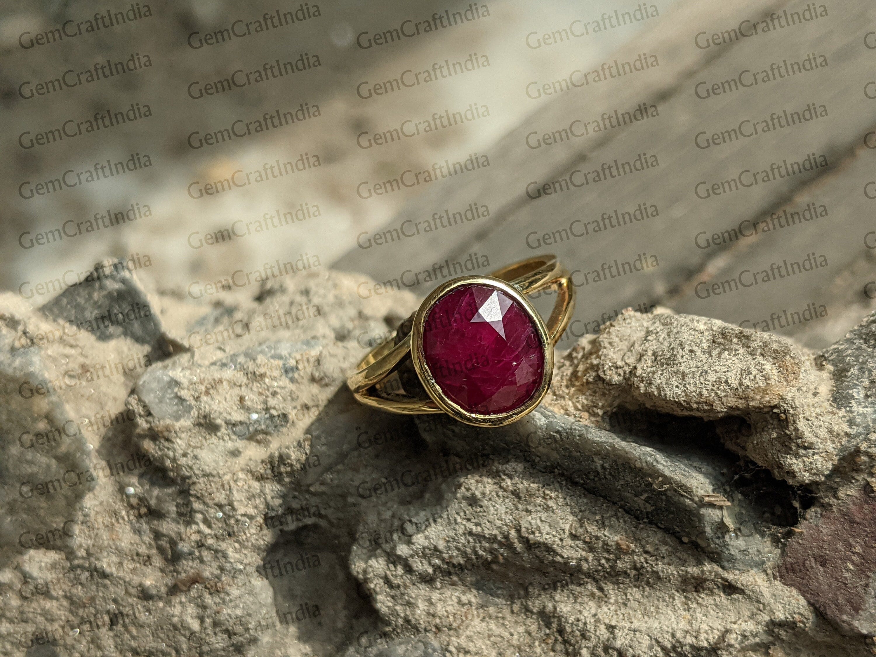 Ruby stone ring 9.00 Carat 9.25 Ratti Natural Ruby Gemstone Gold plated  manik Ring Certified AA+ Quality Adjustable ruby Ring For Men And Women