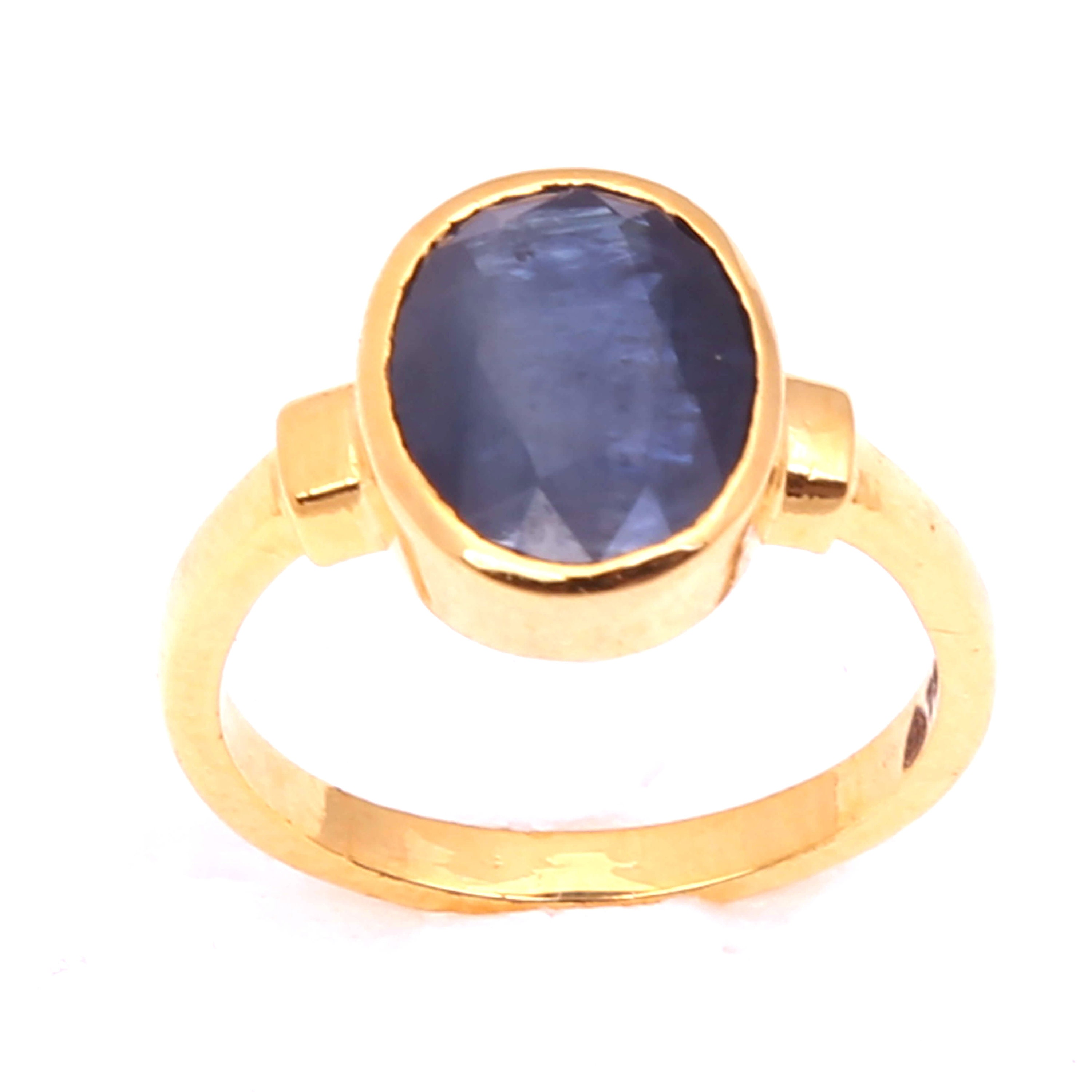 Certified 3-10ct Blue Sapphire Panchdhatu Ring Neelam | Etsy