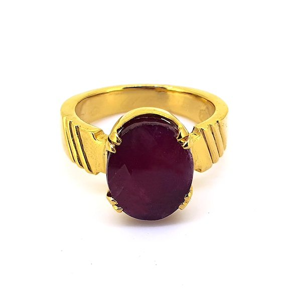 Certified 3-10ct Natural Ruby manik Gemstone Panchdhatu Ring Safeguard  Against Evil Effects of Wicked Spirits Authority and Luxury 