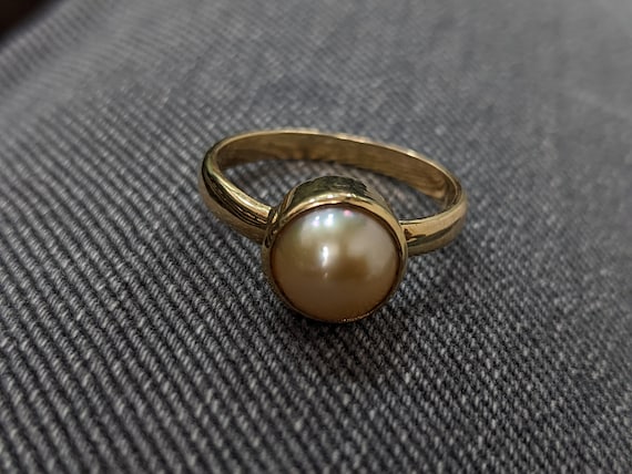Natural Golden South Sea Pearl Gemstone Panchdhatu Ring 3 10ct