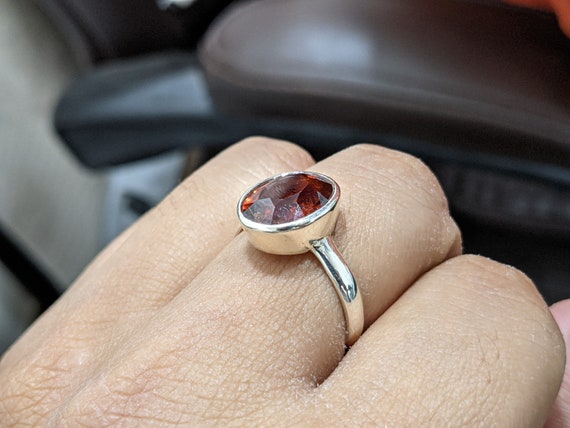 Buy 12.5 Ratti Hessonite silver Ring With Certified Gomed Stone by  CEYLONMINE Online - Get 66% Off