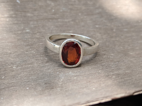 Natural Certified Hessonite Garnet/gomed Ring 4.00-11.00ct. Gemstone Unisex  Ring in 92.5 Sterling Silver Birthstone Jewelry Astrology Ring - Etsy