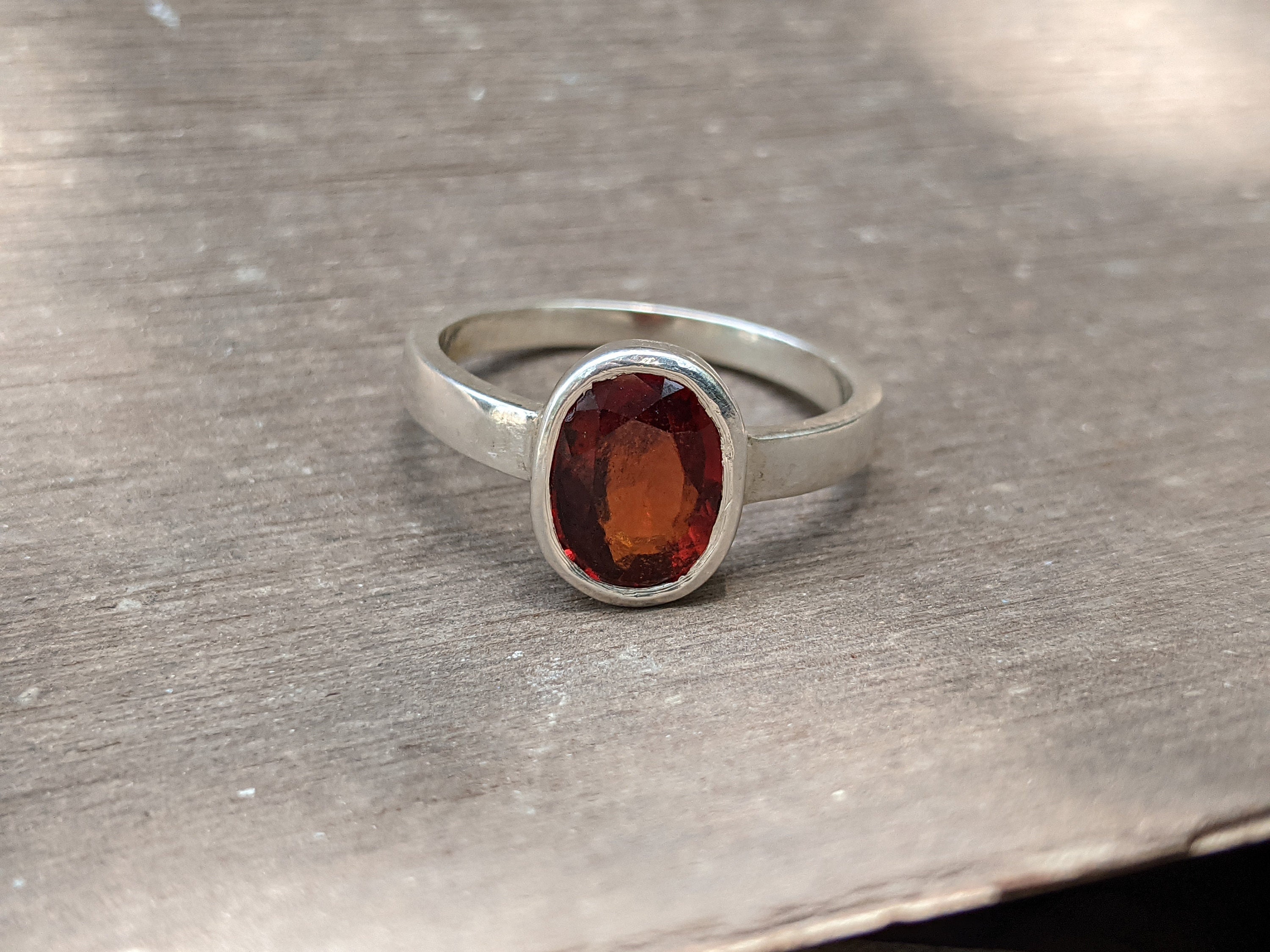 Hessonite Garnet Cocktail Ring, Art Nouveau Style 925 Silver Leaf Band –  Fifth Heaven Designs