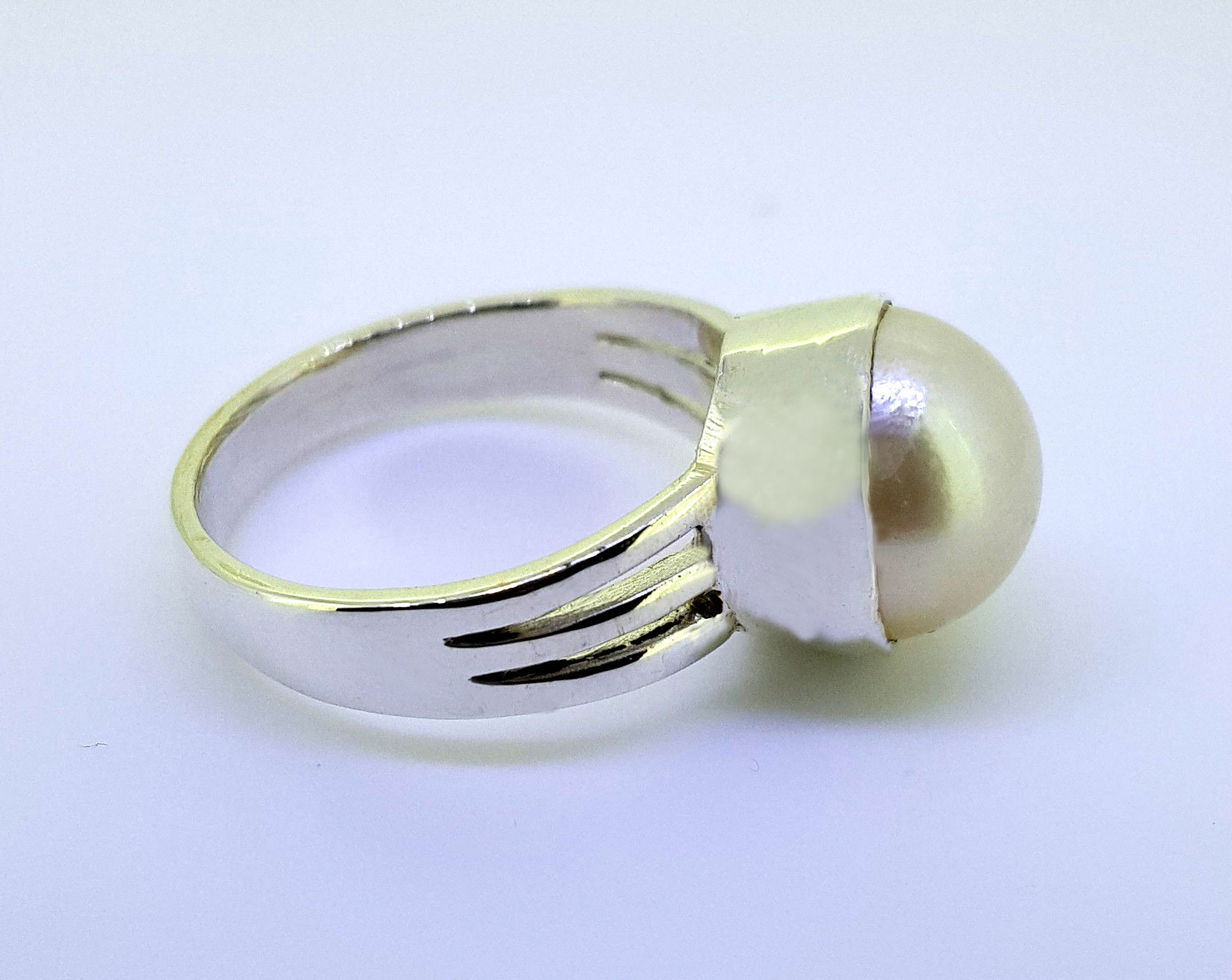 KUNDLI GEMS Pearl Stone ring Original Pearl 6.00 ratti moti stone semi  Precious & Certified for men & women Stone Pearl Silver Plated Ring Price  in India - Buy KUNDLI GEMS Pearl