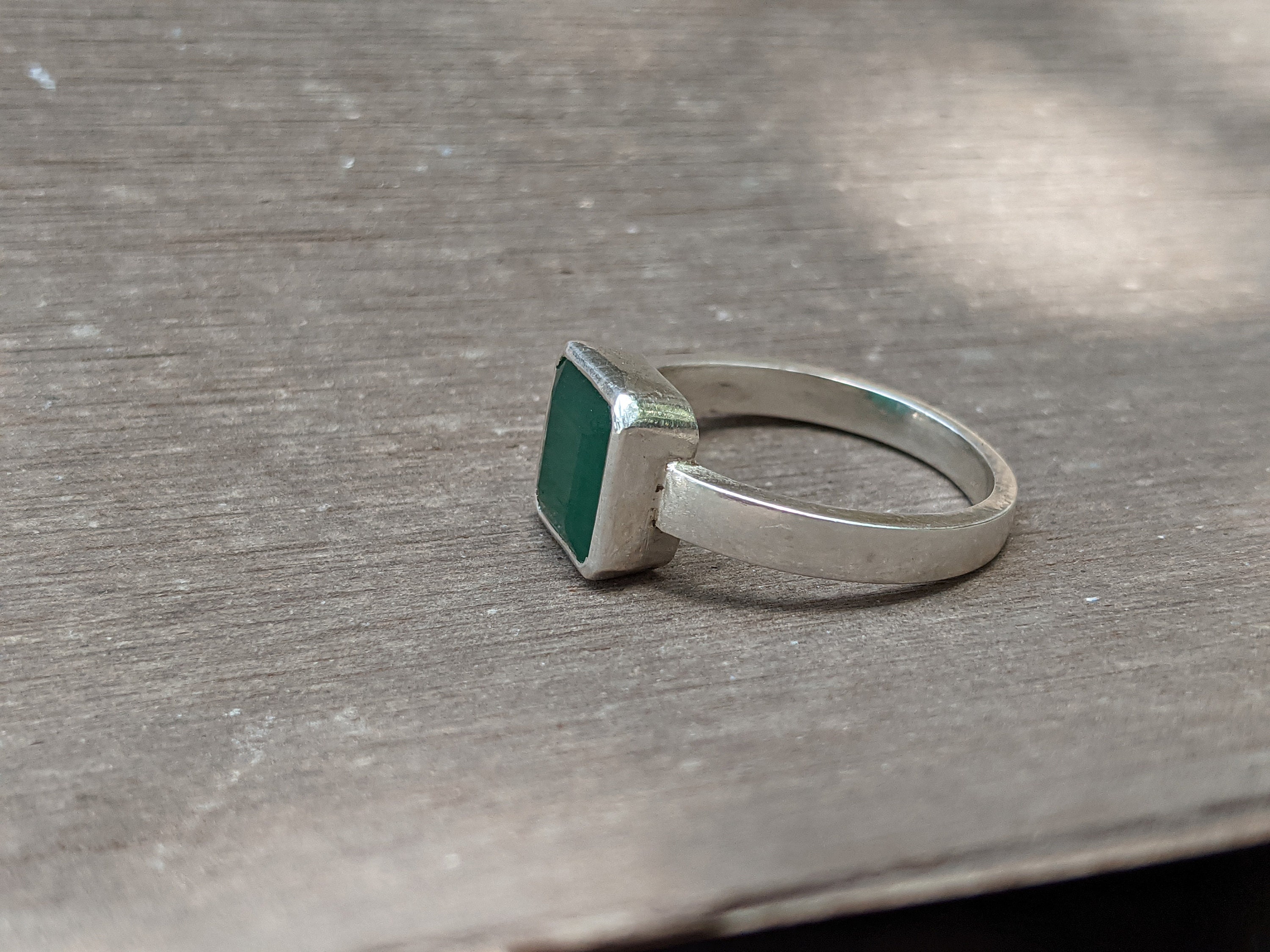 Men 6.8 Carat Nano Russian Emerald Ring Solid 925 Sliver