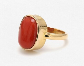 Natural 3-10ct Certified Red Coral (moonga) Panchdhatu/silver