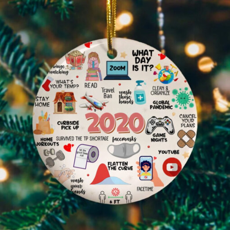 2020 Pandemic Quarantine Christmas Circle Ornament Funny Etsy