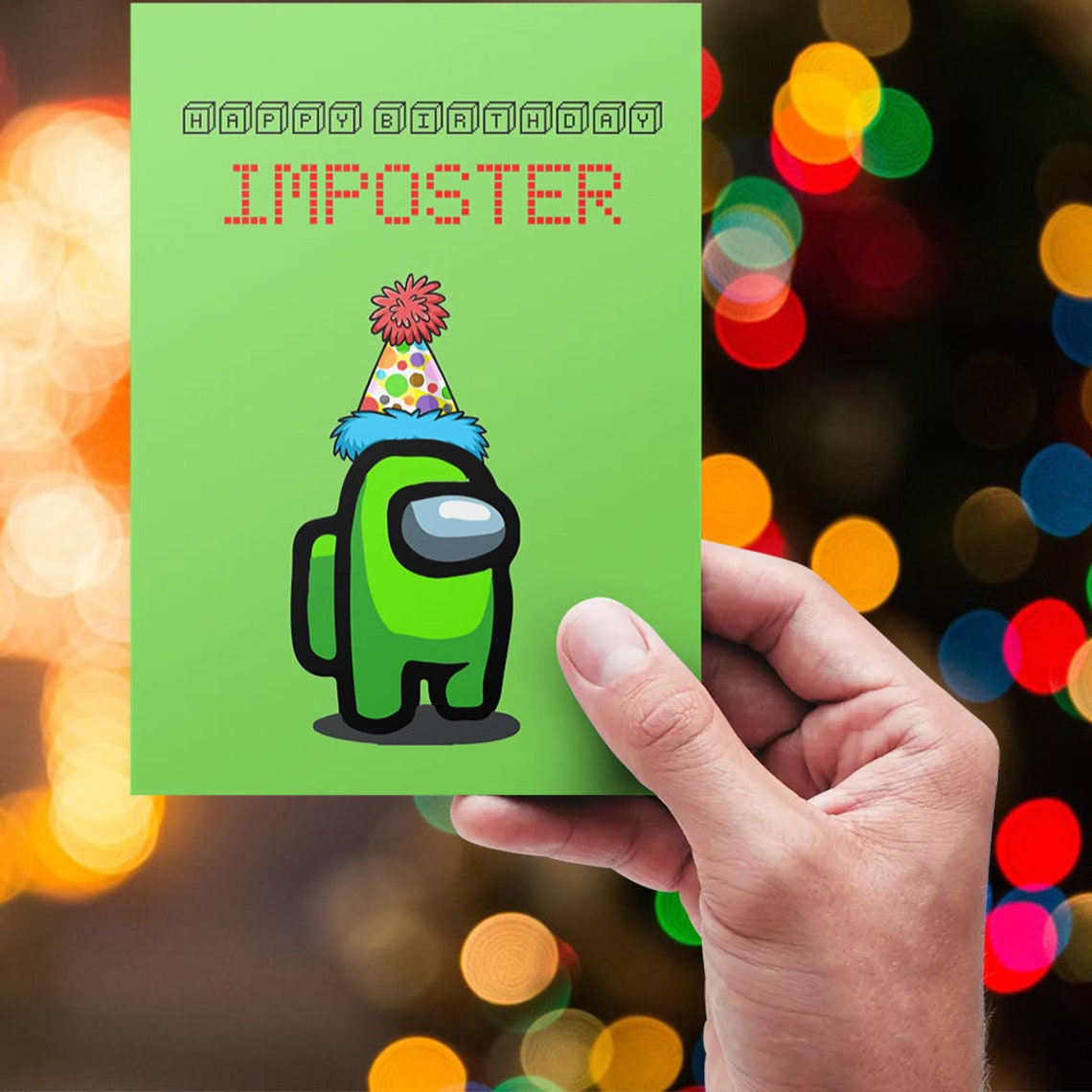 among us birthday card printable imposter birthday card etsy