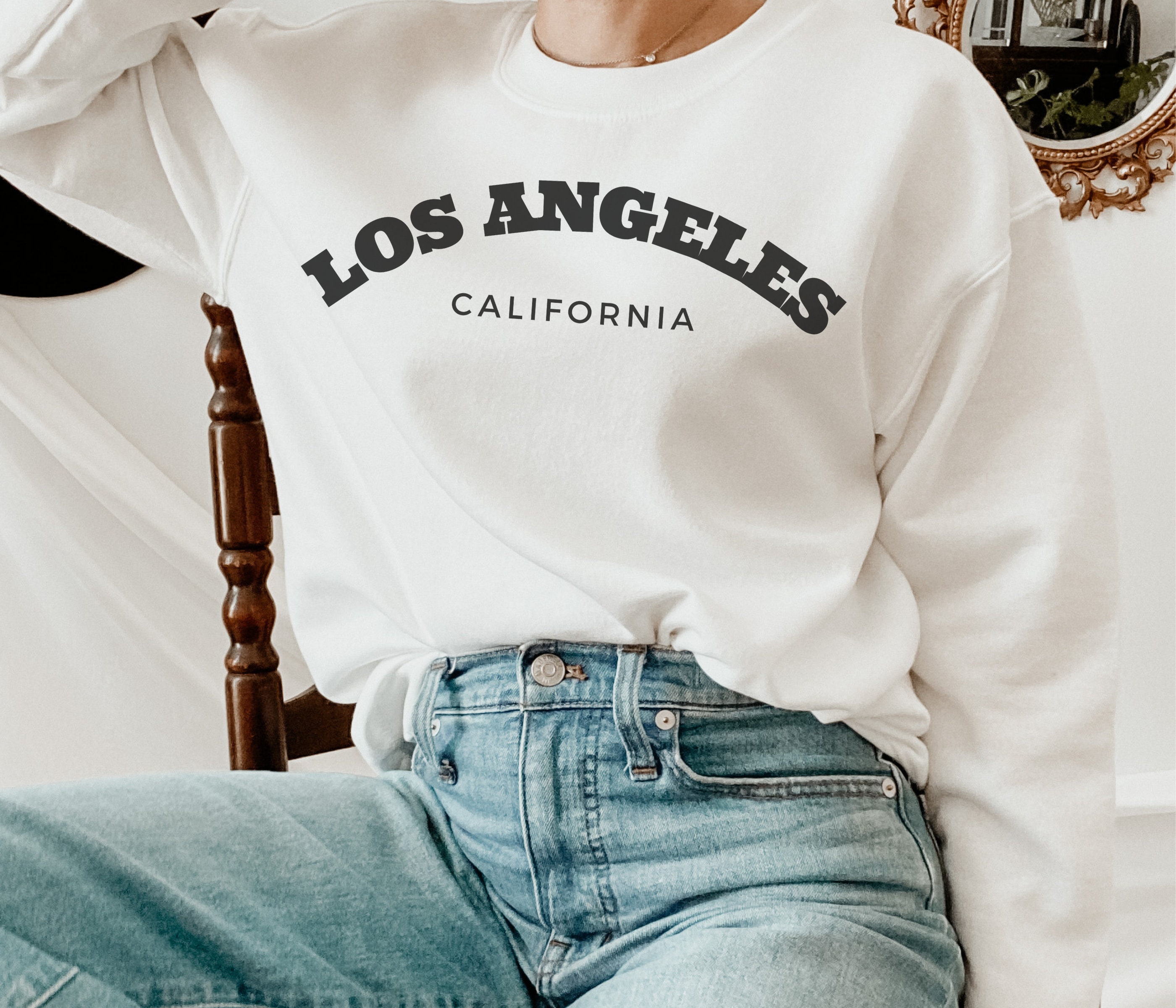 Los Angeles Crewneck Sweatshirt Los Angeles Pullover Los | Etsy