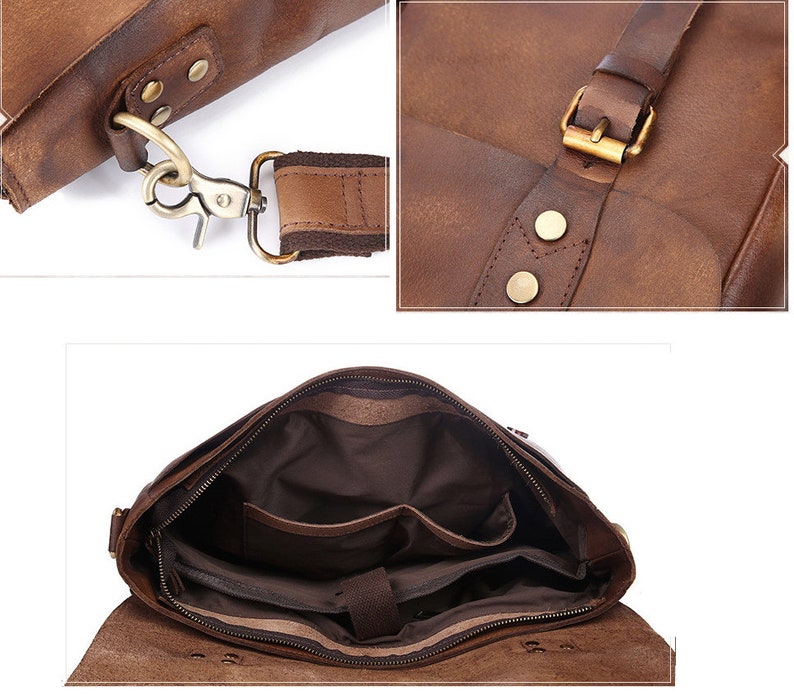 New Vintage Men Briefcase Best Favorite Cowhide Leather Office Computer Laptop iPad Protective Bag Handbag Laptop Tote Bag Fashion Business