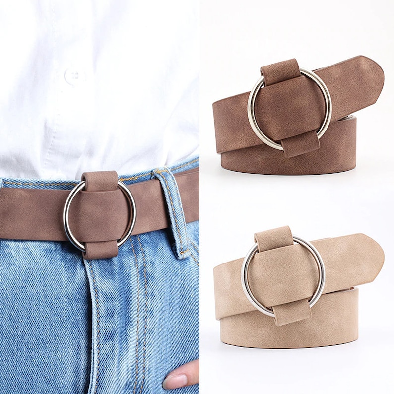 Leather belt women Belts for Jeans Birthday Gift Gift For Her Round buckle Beautiful belts for women Youth belts Belts for women
