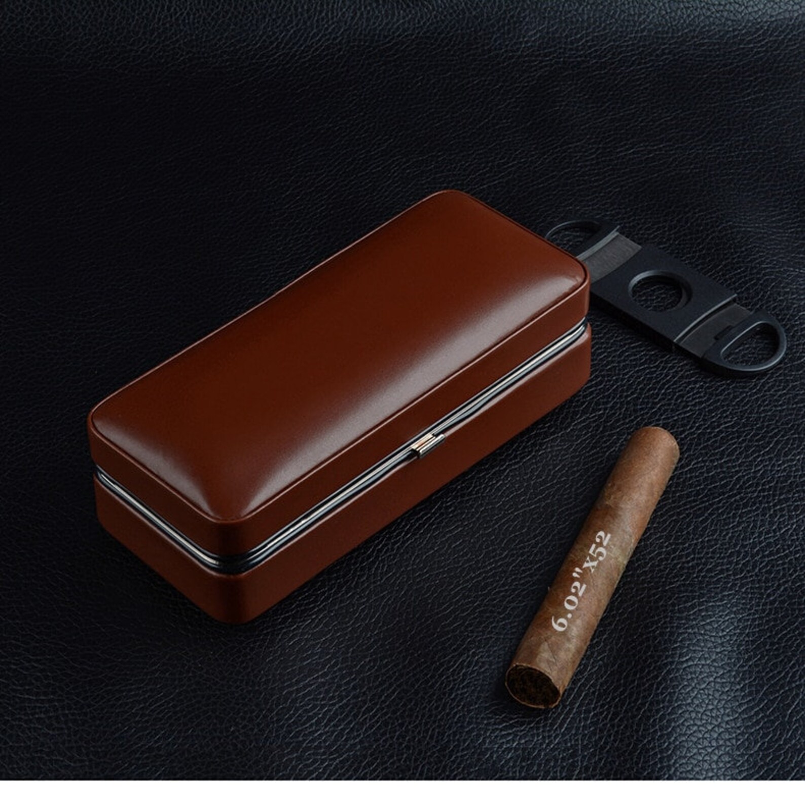 Top Travel Cigar Case Cedar Wood Best Leather Cigar Box 3 Etsy
