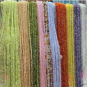 Perline sciolte di zirconi naturali micro sfaccettati multicolori 2mm 3mm 4mm Perline di cristallo di quarzo per la creazione di gioielli Accessori Forniture Perline