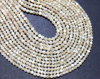 Perles de nacre, pierre précieuse naturelle facettée ronde petite pierre énergétique lâche pour bracelet collier bijoux bricolage 2mm 3mm 4mm, 15 »
