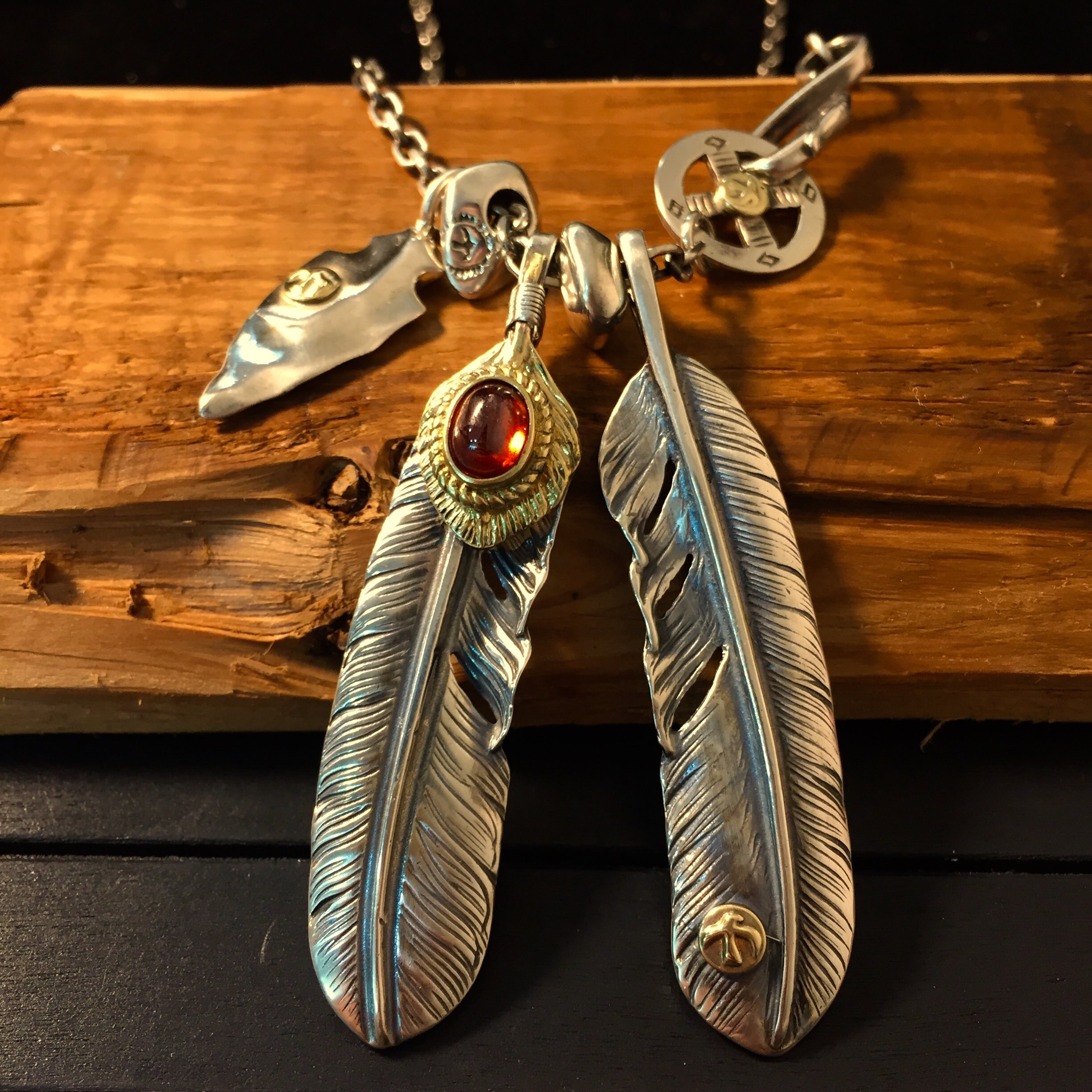 Sterling Silver Feather Necklace Natural 925 Silver Feather Etsy