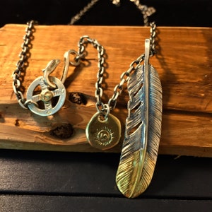 Sterling Silver Feather Necklace, Natural 925 Silver Feather Pendant Chain, Unique Bohemian Single Feather Necklace Gifts for Men and Women