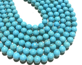 4mm 6mm 8mm 10mm 12mm Natural Blue Turquoise Beads for Bracelet or Necklace Diy Jewelry Making and Energy Gemstone Spacer stabilized stone