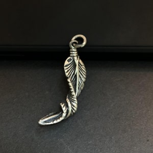 10x34mm Retro Twisty Feather Pendant 925 Sterling Silver Pendant Takahashi Goro for Jewelry Marking for Necklace Earring Fashion Pendant
