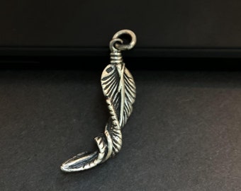 10x34mm Retro Twisty Feather Pendant 925 Sterling Silver Pendant Takahashi Goro for Jewelry Marking for Necklace Earring Fashion Pendant