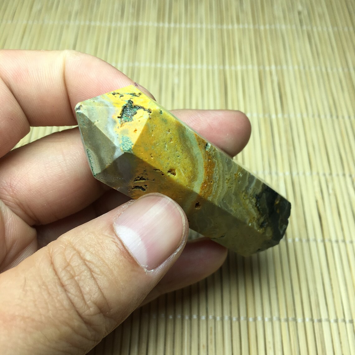 Natural Honey Bee Jasper Tower Reiki Healing Point Single Etsy