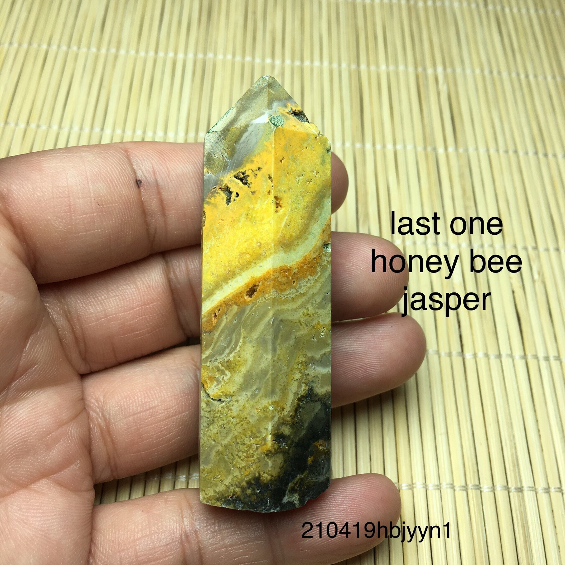 Natural Honey Bee Jasper Tower Reiki Healing Point Single Etsy