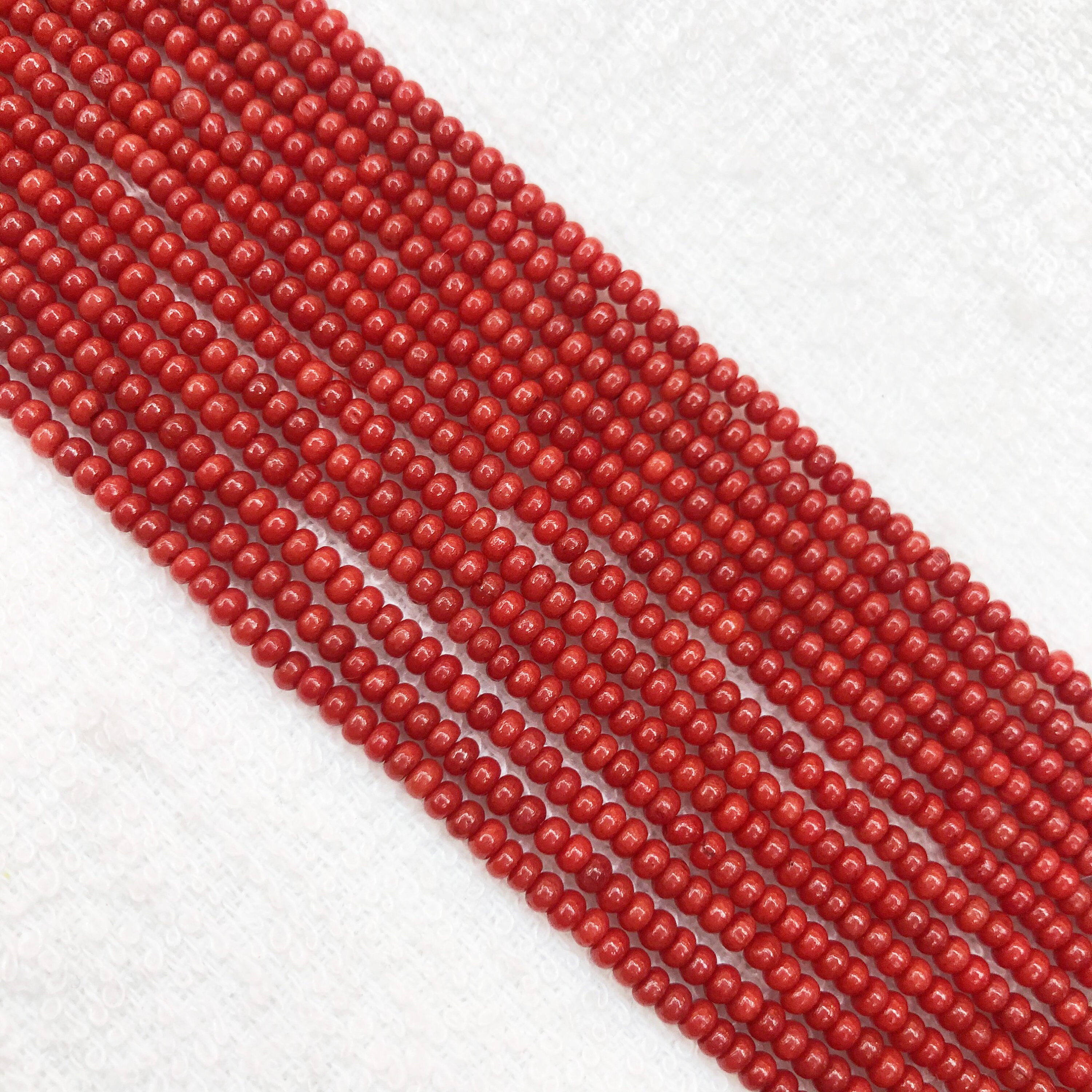 AAA Red Coral Beads 2x3mm Rondelle Smooth Loose Spacer Beads Healing Energy for Bracelet Necklace Diy Jewelry Making 15.5"