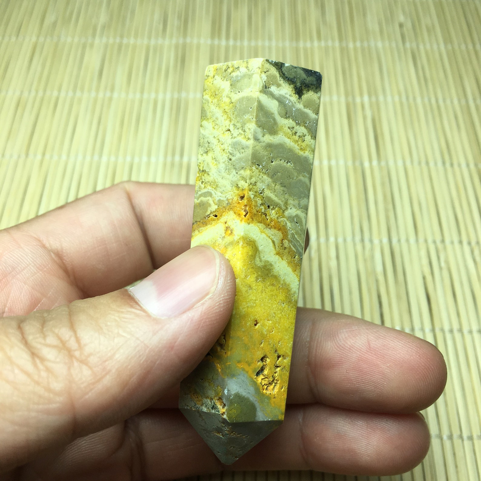 Natural Honey Bee Jasper Tower Reiki Healing Point Single Etsy